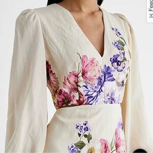EXPRESS Floral Mini cocktail Dress Size S Fit & Flare.